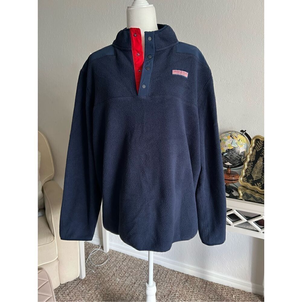 Vineyard Vines The Shep Shirt Harbor Fleece Snap Placket Popover